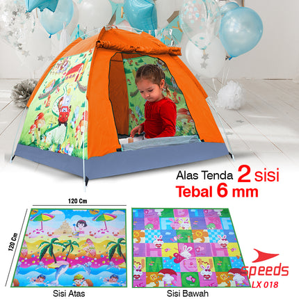 SPEEDS Tenda Anak Karakter Kartun Camping Outdoor Otomatis Anti Air LX 018-15
