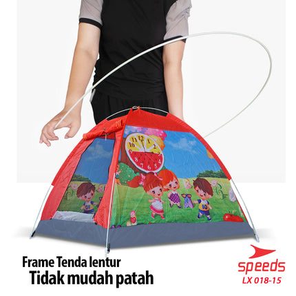 SPEEDS Tenda Anak Karakter Kartun Camping Outdoor Otomatis Anti Air LX 018-15