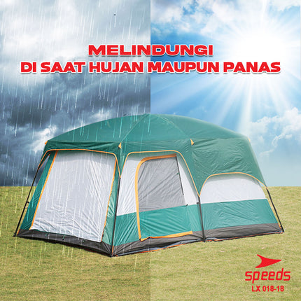 SPEEDS Tenda Camping Muat 6-8 Orang  Dobel Layer Tent Tenda Kemah Camping Kemping Dilengkapi Kanopi 018-18