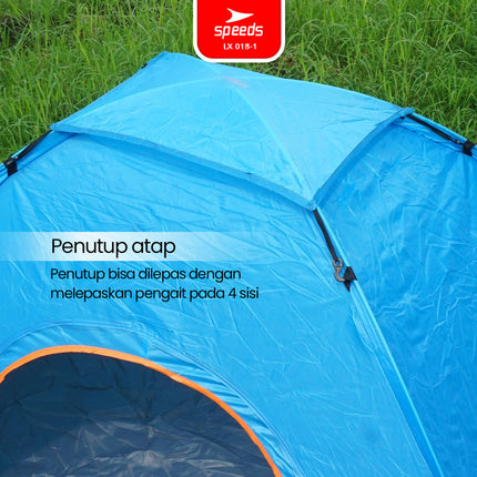 SPEEDS Tenda Camping Biru Kapasitas 2 Orang Tenda Otomatis Outdoor & Indoor Tenda Gunung 018-1