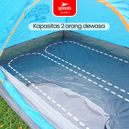 SPEEDS Tenda Camping Biru Kapasitas 2 Orang Tenda Otomatis Outdoor & Indoor Tenda Gunung 018-1