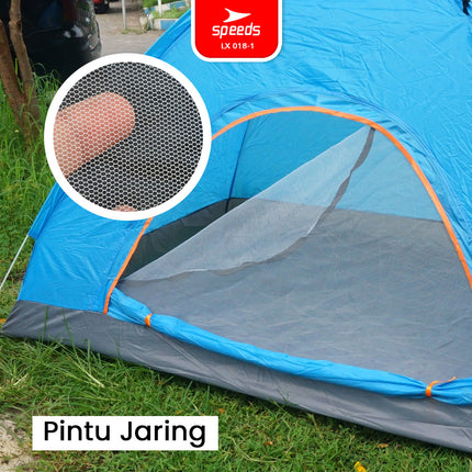 SPEEDS Tenda Camping Biru Kapasitas 2 Orang Tenda Otomatis Outdoor & Indoor Tenda Gunung 018-1
