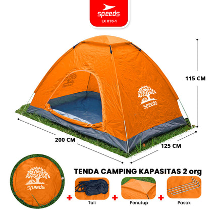 SPEEDS Tenda Camping Biru Kapasitas 2 Orang Tenda Otomatis Outdoor & Indoor Tenda Gunung 018-1