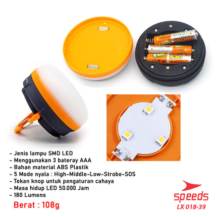 SPEEDS Lampu LED Lampu Emergency Bohlam Multifungsi Lampu Gantung 018-39