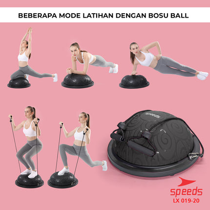 SPEEDS Bosu Ball Balance Pad Olahraga Rumah Gymball Fitness Olahraga 019-20