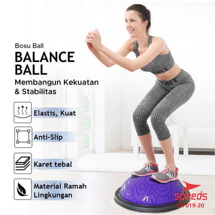 SPEEDS Bosu Ball Balance Pad Olahraga Rumah Gymball Fitness Olahraga 019-20