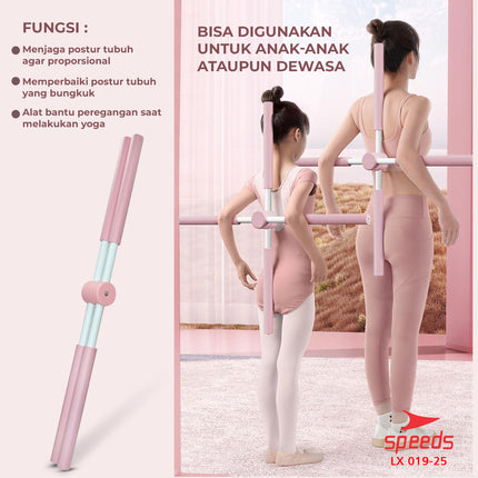 SPEEDS Tongkat Yoga untuk Latihan Yoga Pilates Yoga Stick Lipat Putar Alat Latihan Punggung 019-25