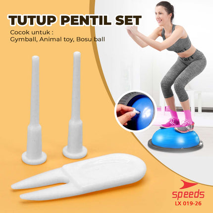 SPEEDS Penutup Angin Udara untuk Gym Ball Bola Yoga Kuda Kudaan Karet Plug Tutup Pentil Air Stopper 019-26