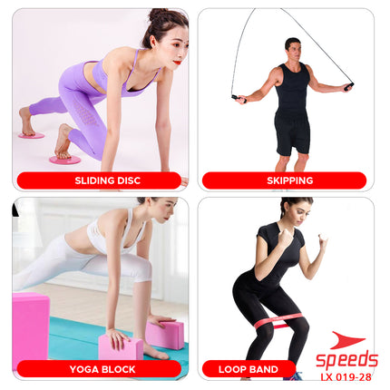 SPEEDS Peralatan Yoga 16 item Alat Yoga 1 Set 16in1 Skipping Gym Ball Sit Up Stand Yoga Mat 019-28