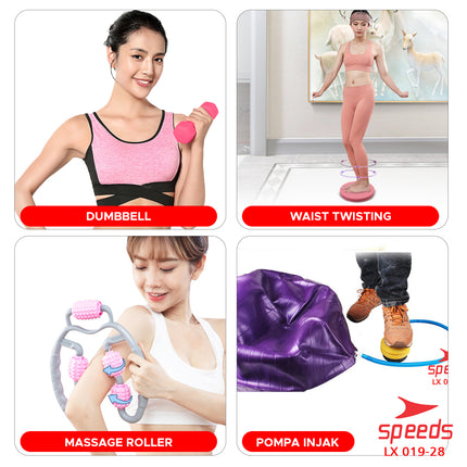 SPEEDS Peralatan Yoga 16 item Alat Yoga 1 Set 16in1 Skipping Gym Ball Sit Up Stand Yoga Mat 019-28