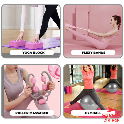 SPEEDS Yoga Ring Resistance Bands Alat Yoga Set 9in1 Perlengkapan Yoga Fitness Gym Ball LX 019-29