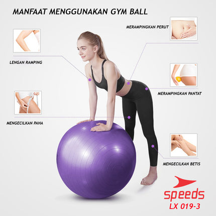 SPEEDS Gym Ball fitness 75 cm / Gym Ball / Yoga Ball Exercise Equipment (Free Pump) Gymball 019-3