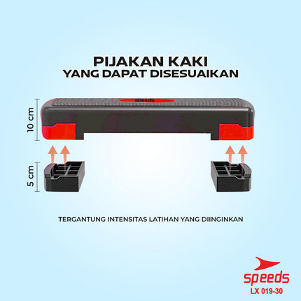SPEEDS Papan Senam Aerobik 2 Tingkatan Alat Papan Fitness Olahraga Aerobic Stepper Zumba Step Anti Slip 019-30