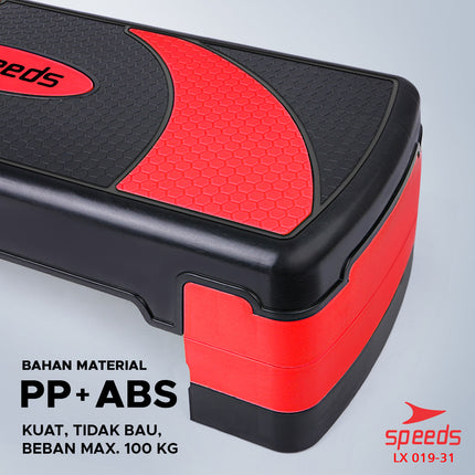 SPEEDS Papan Senam Aerobik 3 Tingkatan Zumba Step Aerobic Stepper Portabel Alat Fitness Olahraga 019-31