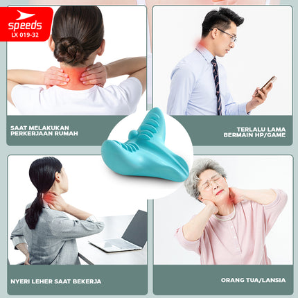 SPEEDS Bantal Pijat Leher Bentuk C-Rest Pillow / Pereda Sakit Neck Relaxer Tulang Belakang Chiropractic Cervical Massage Tanpa Daya atau Baterai 019-32
