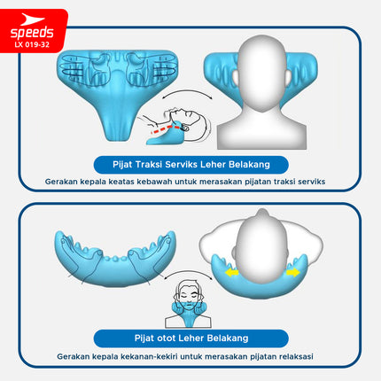 SPEEDS Bantal Pijat Leher Bentuk C-Rest Pillow / Pereda Sakit Neck Relaxer Tulang Belakang Chiropractic Cervical Massage Tanpa Daya atau Baterai 019-32