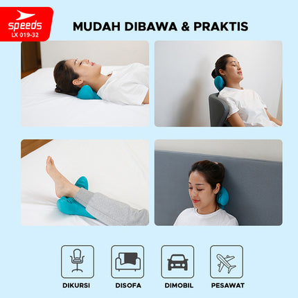 SPEEDS Bantal Pijat Leher Bentuk C-Rest Pillow / Pereda Sakit Neck Relaxer Tulang Belakang Chiropractic Cervical Massage Tanpa Daya atau Baterai 019-32