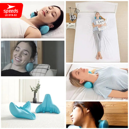 SPEEDS Bantal Pijat Leher Bentuk C-Rest Pillow / Pereda Sakit Neck Relaxer Tulang Belakang Chiropractic Cervical Massage Tanpa Daya atau Baterai 019-32