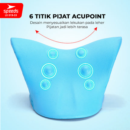 SPEEDS Bantal Pijat Leher Bentuk C-Rest Pillow Pereda Sakit Neck Relaxer Tulang Belakang Tanpa Listrik LX 019-33