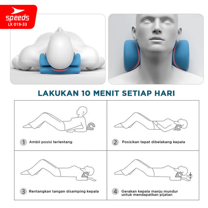SPEEDS Bantal Pijat Leher Bentuk C-Rest Pillow Pereda Sakit Neck Relaxer Tulang Belakang Tanpa Listrik LX 019-33