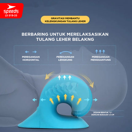 SPEEDS Bantal Pijat Leher Bentuk C-Rest Pillow Pereda Sakit Neck Relaxer Tulang Belakang Tanpa Listrik LX 019-33