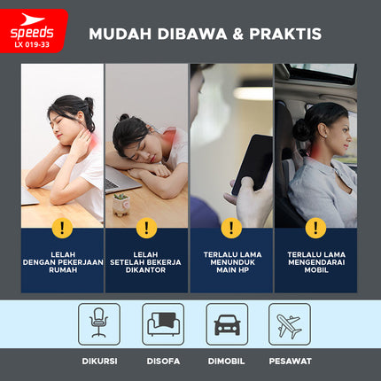 SPEEDS Bantal Pijat Leher Bentuk C-Rest Pillow Pereda Sakit Neck Relaxer Tulang Belakang Tanpa Listrik LX 019-33