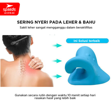 SPEEDS Bantal Pijat Leher Bentuk C-Rest Pillow Pereda Sakit Neck Relaxer Tulang Belakang Tanpa Listrik LX 019-33