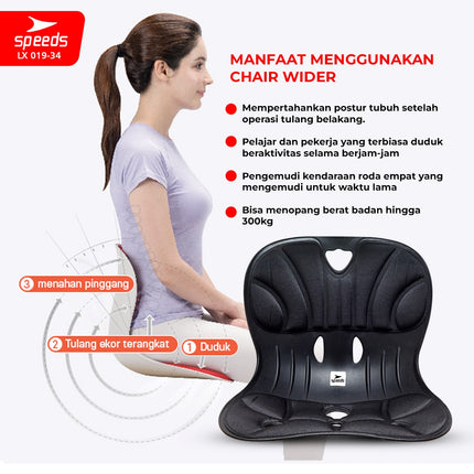 SPEEDS Postur Portable Chair Kursi Plastik Sandaran Penopang Kursi Punggung  Penyangga Punggung  LX 019-34