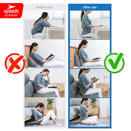 SPEEDS Postur Portable Chair Kursi Plastik Sandaran Penopang Kursi Punggung  Penyangga Punggung  LX 019-34
