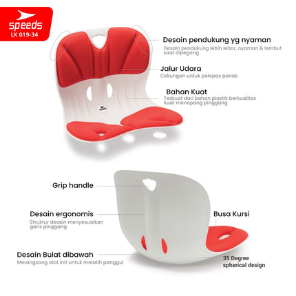 SPEEDS Postur Portable Chair Kursi Plastik Sandaran Penopang Kursi Punggung  Penyangga Punggung  LX 019-34