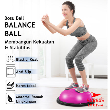 SPEEDS Balance Step Bosu Ball fitness alat olahraga bola yoga gymball ori barang import 019-4