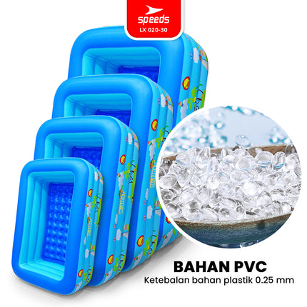 SPEEDS Kolam Renang Anak 210x140x56cm 3 Ring Layer Motif Kolam Renang Bayi Portable Bahan Kuat Inflatable Swimming Pool For Kids 020-30