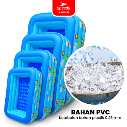 SPEEDS Kolam Renang 310x183x56cm 3 Layer Anak Jumbo Kolam Renang Pompa Bahan Kuat Motif Lucu Swimming Pool For Kids 020-32