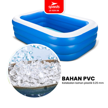 SPEEDS Swimming Pool 150x105x56cm Toddler Kids Play Pool Blue Inflatable Swimming Pool For Kids 020-34