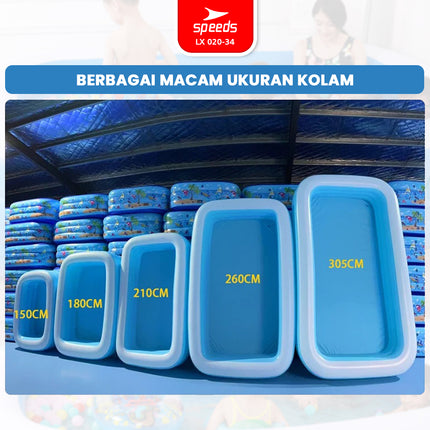 SPEEDS Swimming Pool 150x105x56cm Toddler Kids Play Pool Blue Inflatable Swimming Pool For Kids 020-34