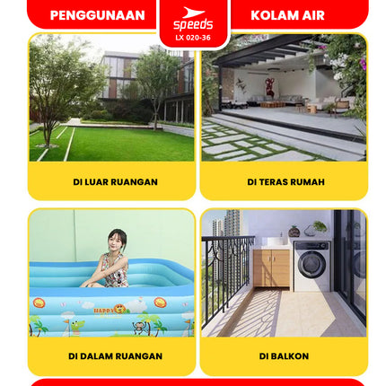 SPEEDS Kolam Renang 210x140x56cm Balita Kolam Renang Pompa Bahan Kuat Lentur Inflatable Swimming Pool For Kids 020-36