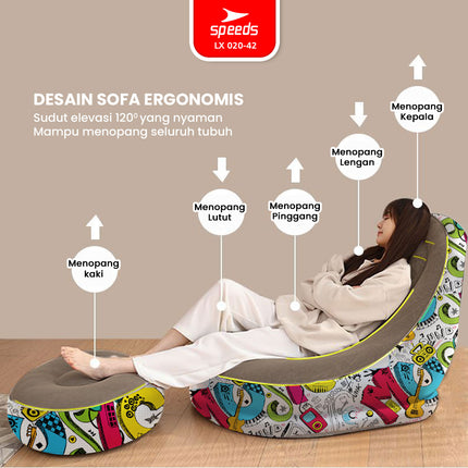 SPEEDS Sofa Angin Beanbag Squishy Jumbo Inflatable Sofa Tiup Angin Lazy Bag Outdoor Indoor 020-42