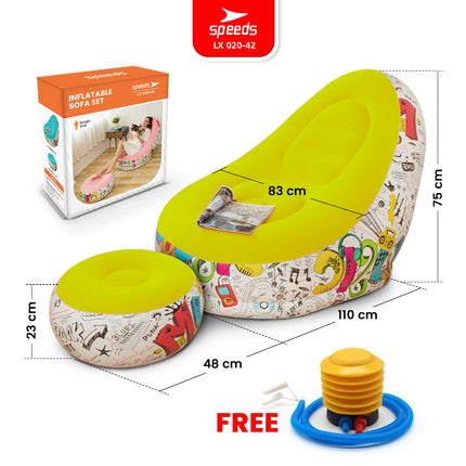 SPEEDS Sofa Angin Beanbag Squishy Jumbo Inflatable Sofa Tiup Angin Lazy Bag Outdoor Indoor 020-42