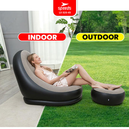 Beanbag Squishy Jumbo Sofa Angin + Pijakan Kaki Inflatable Sofa + Stool Tiup Lazy Bag Lay Bag 020-45