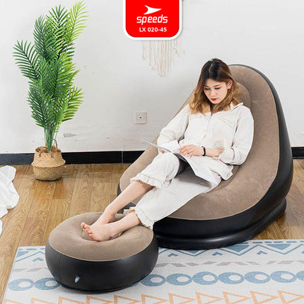 SPEEDS Sofa Angin Beanbag Squishy Jumbo Inflatable Sofa + Stool Tiup Lazy Bag Outdoor Indoor Lay Bag Aestetik 020-45