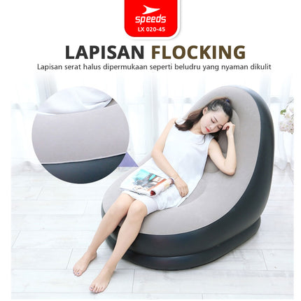 SPEEDS Sofa Angin Beanbag Squishy Jumbo Inflatable Sofa + Stool Tiup Lazy Bag Outdoor Indoor Lay Bag Aestetik 020-45