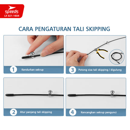 SPEEDS SKIPPING LOMPAT TALI JUMP ROPE BERKUALITAS TERMURAH TERLARIS 021-1604
