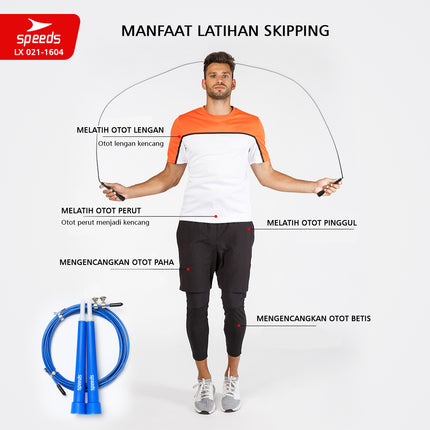 SPEEDS SKIPPING LOMPAT TALI JUMP ROPE BERKUALITAS TERMURAH TERLARIS 021-1604