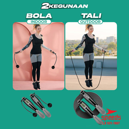 SPEEDS Lompat Tali Skiping Hitung Automatis Jump Skipping Rope LX 021-1607