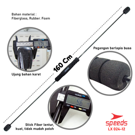 SPEEDS Flexi Bar Stick Tongkat Flexi Bar Swing Training Workout Untuk Kebutuhan Fitness Gym 024-12
