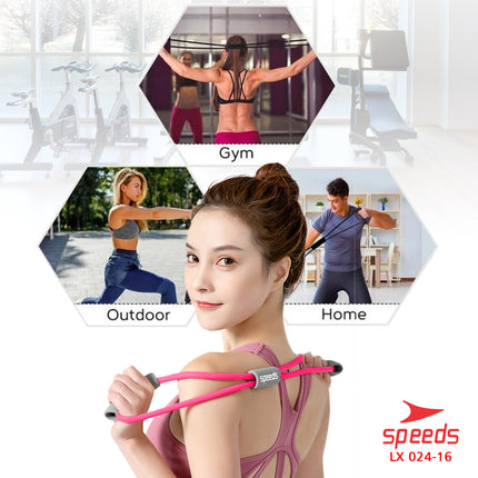 SPEEDS Tali Stretching Fitness Gym Yoga Stretch Rope Resistance Bands 8 Toning Tube Tali Olahraga 024-16