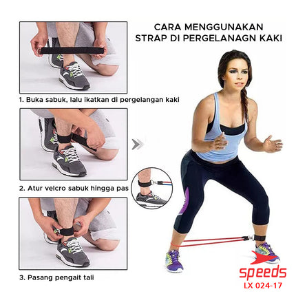 SPEEDS Resistance Bands 11 in 1 Set Tali Pembantu Resistance Tube Elastic Fitness Gym 024-17
