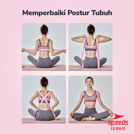 SPEEDS Yoga Strap Yoga Belt Tali Yoga Ring Yoga Stretching Strap Power Band (185cm) Resistance Band Anti Slip Karet Fitness Pilates Pose 024-23
