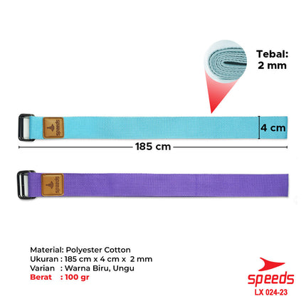 SPEEDS Yoga Strap Yoga Belt Tali Yoga Ring Yoga Stretching Strap Power Band (185cm) Resistance Band Anti Slip Karet Fitness Pilates Pose 024-23