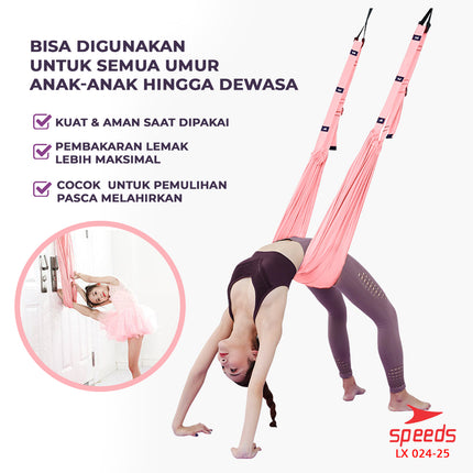 SPEEDS Swing Yoga Set Aerial Yoga Gravity Inversion Pilates Yoga Hammock Swing Pilates Resistance Band Power Band Karet Fitness Melar 024-25